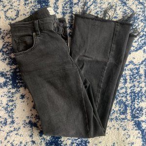 Free People Rita Raw Edge Black Cropped Jeans